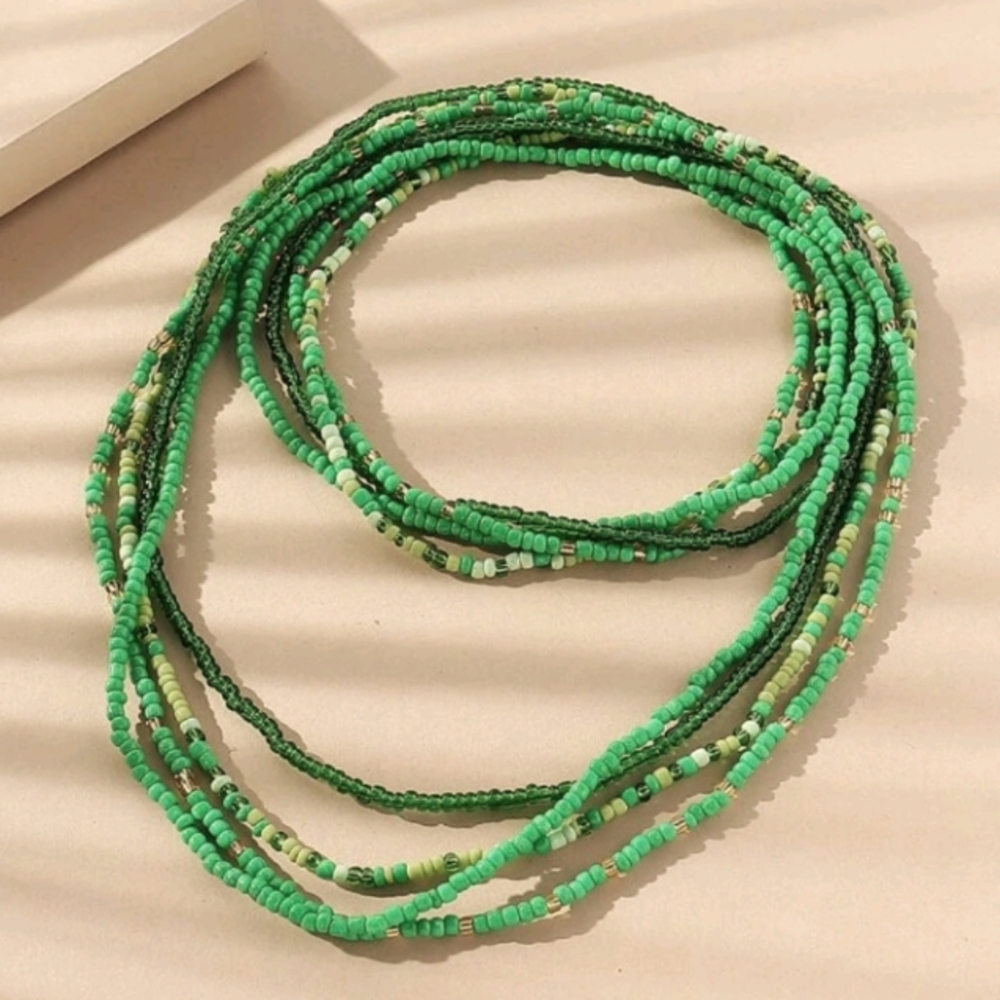 4pc Glass Color block Waistbeads
